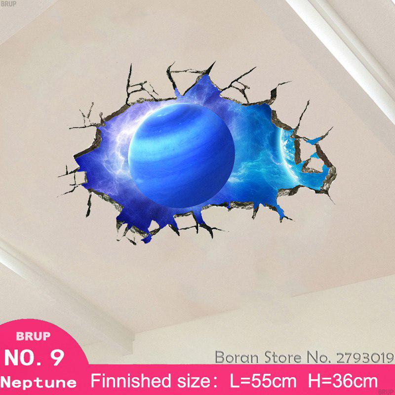 12 Kinds Solar System Planets Wall Stickers For Kids Room Universe 3d Stickers Kids Room Decoration