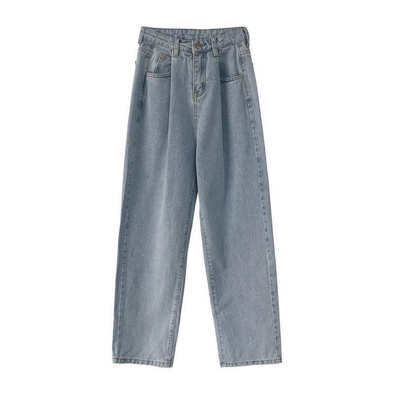WTEMPO Women's Thin Pants High Waist Straight Mopping Pants Summer High Waist Loose Thin Thin Blue Jeans
