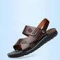 Sandals Men's Summer Soft Bottom Men's Sandals Tide Shoes Leather Beach Shoes Sandals and Slippers