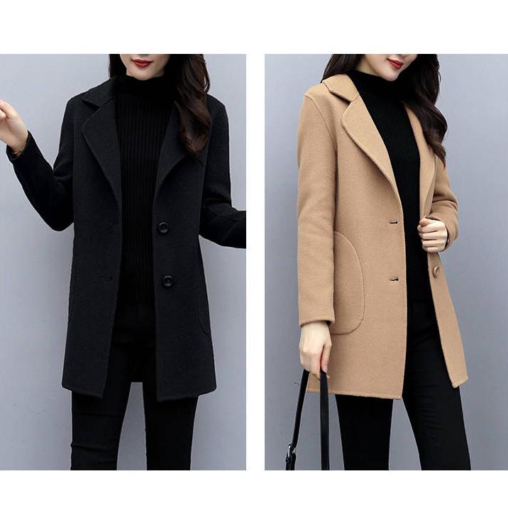 Woolen Coat Long Slim Blend Outerwear 2019 Women Overcoat Wool Coat Autumn Winter Jacket Clothes