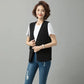 Women's Thin Suit Waistcoat Sleeveless Jacket Ladies Casual Single Button V-neck Short Suit Jacket Straight Vest Women's Suit Vest
