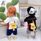 Cartoon Children's Summer Cute Set Pullover Top Short Sleeve T-shirt Shorts Boys Girls Two Piece Suit