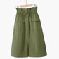 Casual Solid A-line Cotton Midi Skirts Women 2020 Summer Long Black Skirts Womens Pocket Elastic Waist Womens Skirts Female