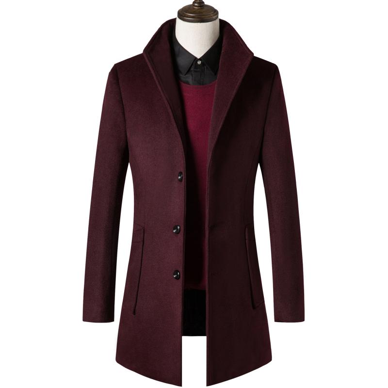 Men Woolen Coats Autumn Winter Solid Men's Wool Coats Luxurious Cashmere Coat Male Jacket