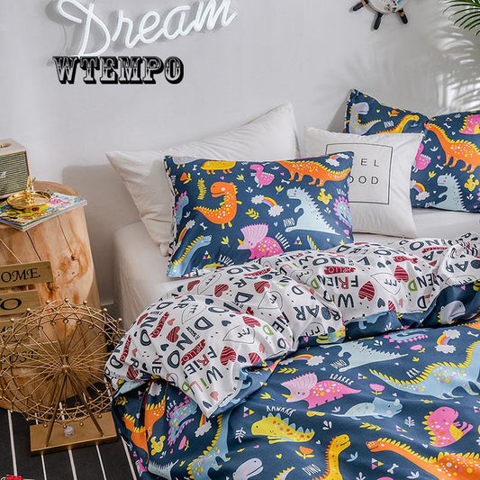 Dinosaur Bedding Set Boys Bedclothes Childrens Bed Linen Set Bed Duvet Cover Set