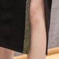 Half-length Skirt Female Summer Mid-length Bright Silk Stitching High Waist Bag Hip Skirt Black Professional Split One-step Skirt