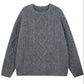 Japanese Retro Gentle and Thick Autumn and Winter Knit Sweater Round Neck Lazy Loose Padded Outer Sweater Women's Warm Women's Blouse