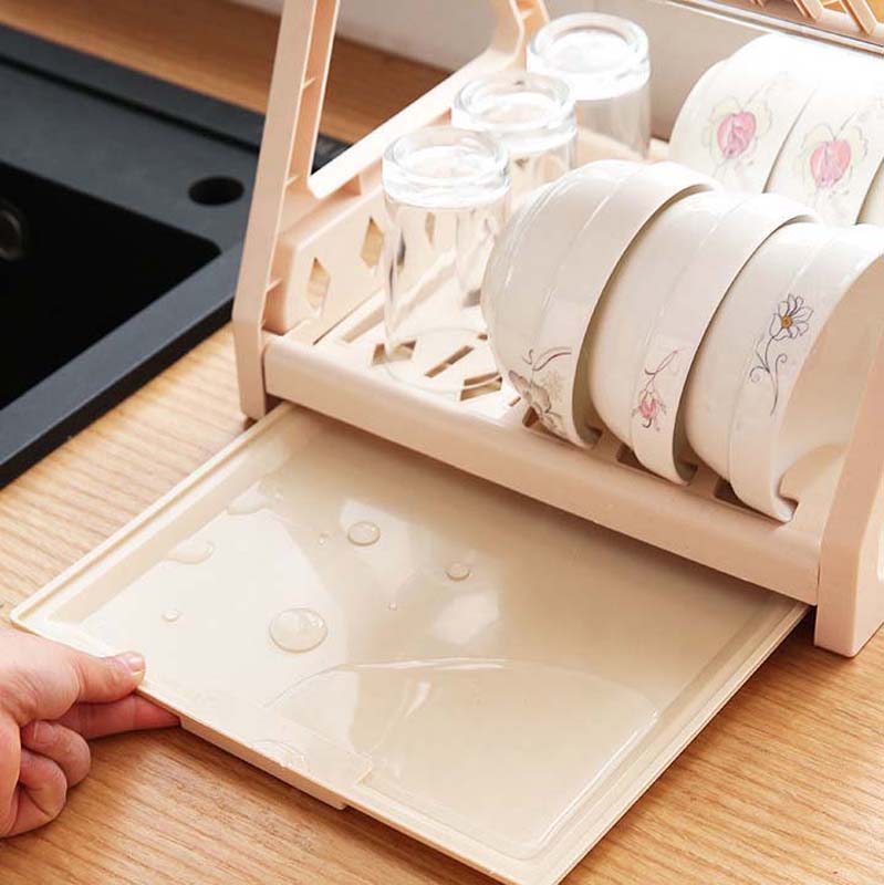 Kitchen Shelf Bowl Dish Storage Shelving Tableware Cupboard Multi-storey Storage Rack