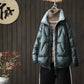 Women's Short Cotton Down Padded Jacket Stand-up Collar Thick Down Cotton Bright Surface Thickening Trendy Clothing