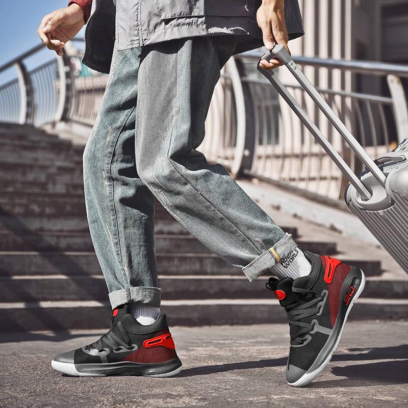 High-top basketball shoes men outdoor non-slip sports basketball shoes white black sneakers tennis