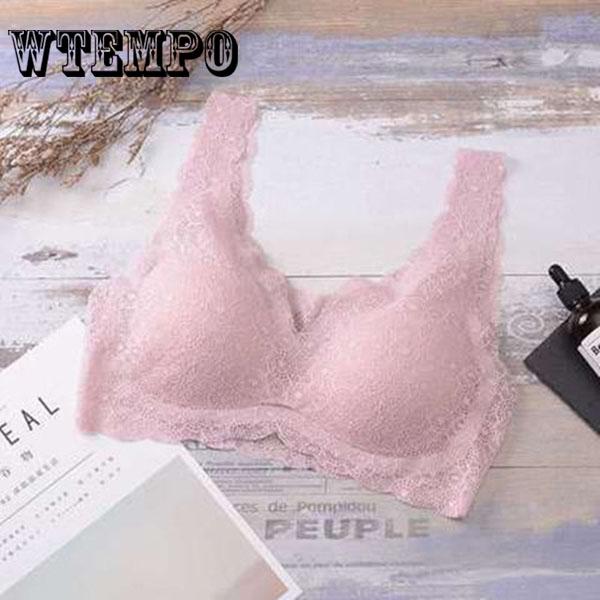Sexy Lace No Trace No Steel Ring Gathered Bra Sleep Sports Vest Small Chest Underwear Female Bra