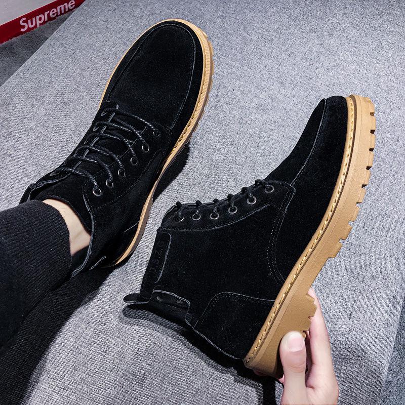 Martin Boots Men 2019 British Style Men High Top Shoes Fashion Motorcycle Short Boots Men's Shoes