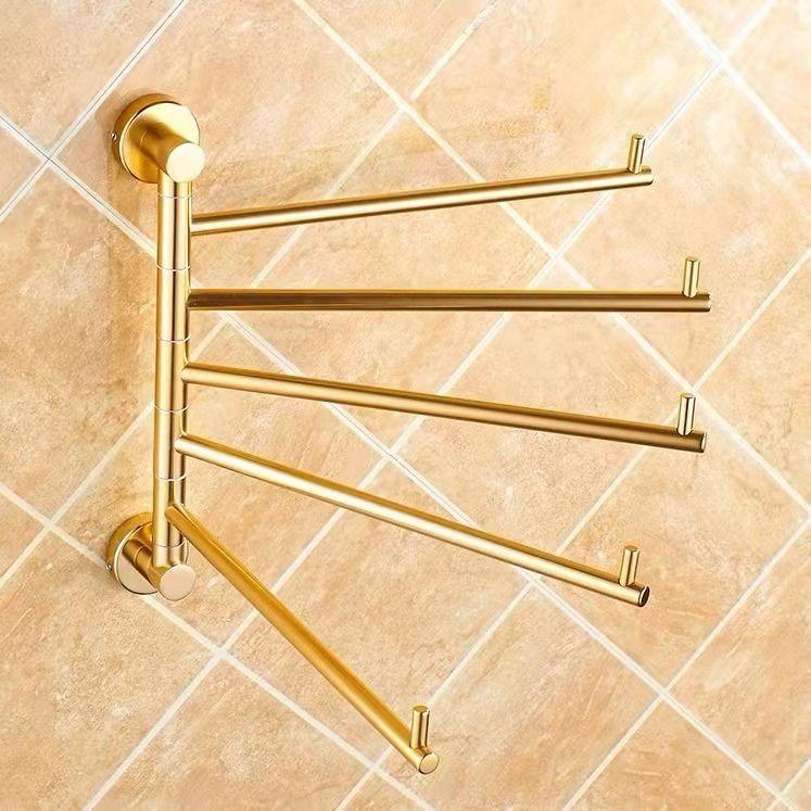 30cm Golden Rotatable Five-bar Towel Rack Towel Bar Towel Rack Bath Towel Rack Bathroom Accessories Kitchen Towel Rack