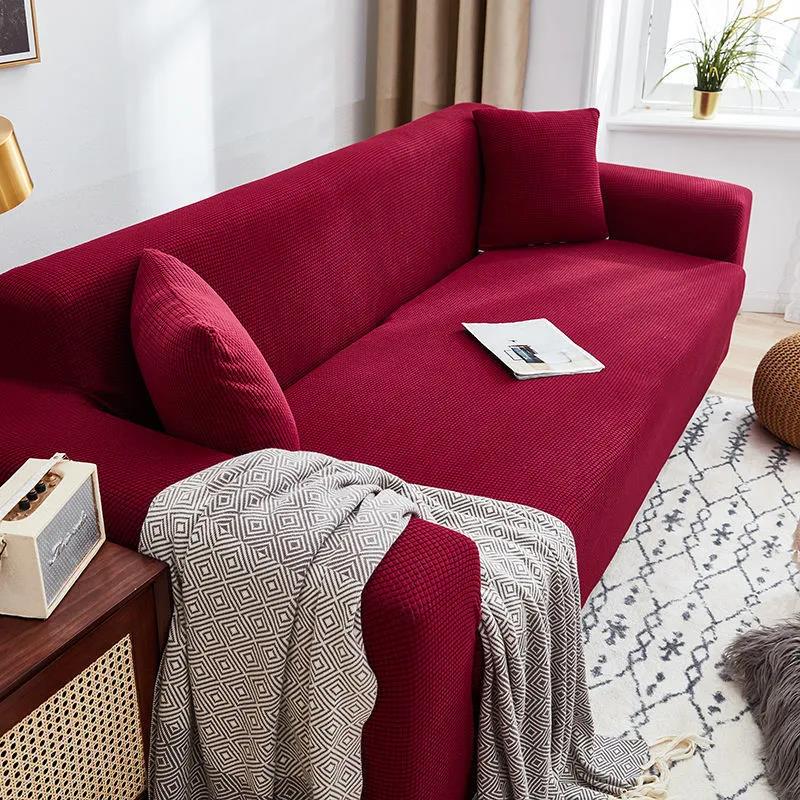 Sofa Cushion Cover Elastic Home Decoration Pure Color Protective Cover Sofa Cover Personalized Matching Washable Sofa Cover