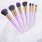 7 Pcs Unicorn Glitter Diamond Crystal Handle Makeup Brushes Set Powder Foundation Eyebrow Face Brush