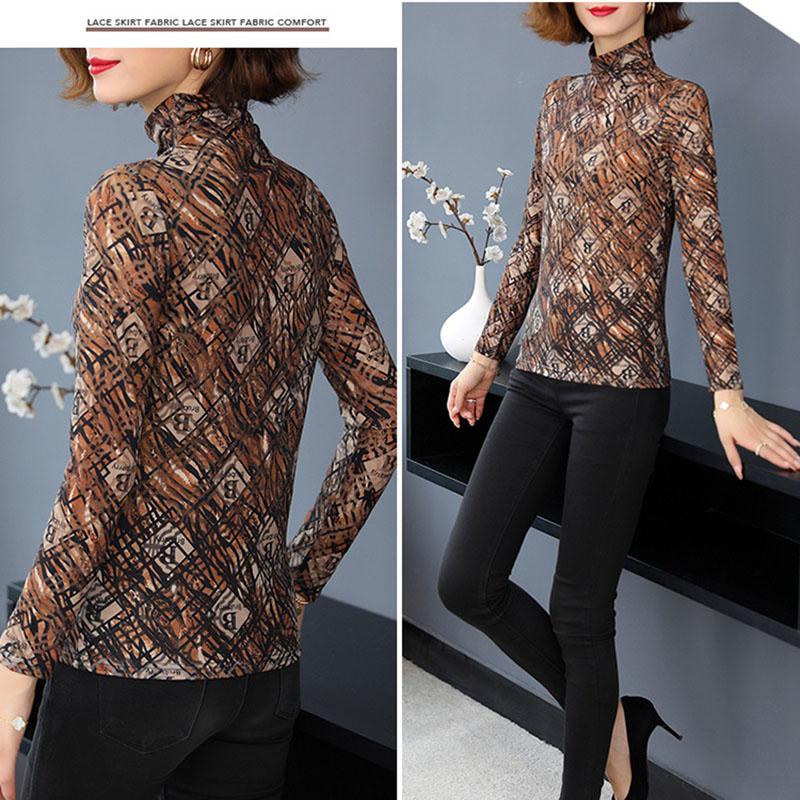 Letter Printing Bottoming Shirt Women Slim Turtleneck Knitted Sweater Slim Puller Jumper Tops