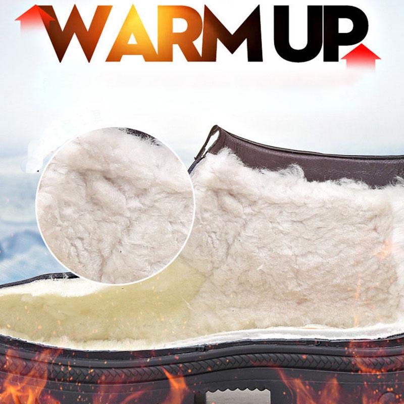 Winter Men's Genuine Leather Boots Wool Inner Thickening High-top Warm Ankle Boots  Business Leather Shoes Snow Boots