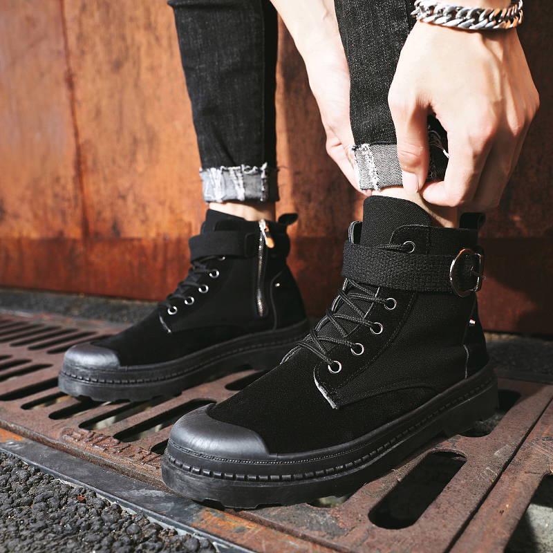 Men Martins Boots Autumn Winter High Top Causal Shoes Tooling Boots Male Desert Military Boots