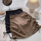 Skirt Spring A-line Skirt Women's Design Sense Niche High Waist All-match Drawstring Bag Hip Skirt