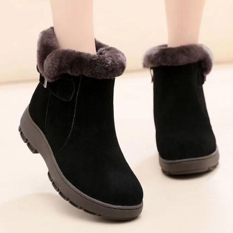 Winter Plus Velvet Warm Soft Non-slip Women's Shoes Short Tube Flat Cotton Boots