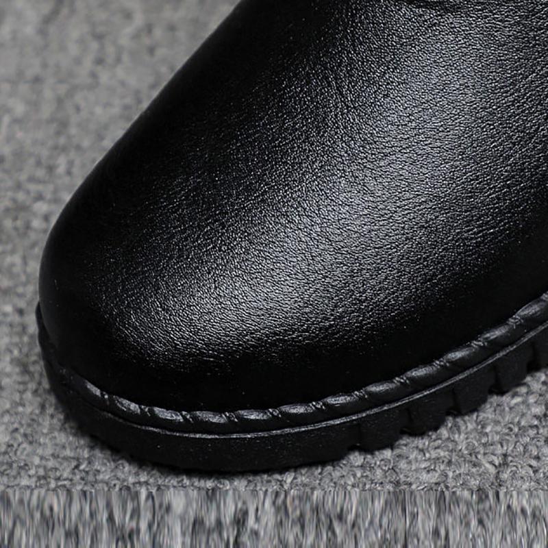Thicken Middle-aged and Elderly Cotton Shoes Female Winter Mom Shoes Plush Fleece Warm Booties Comfortable Shoes with Non-slip Soft Sole