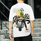 Moto & Biker T-shirt Oversized American Trend Retro Shirt O-neck Half Sleeve Casual Pullover Graphic Punk Clothes Summer