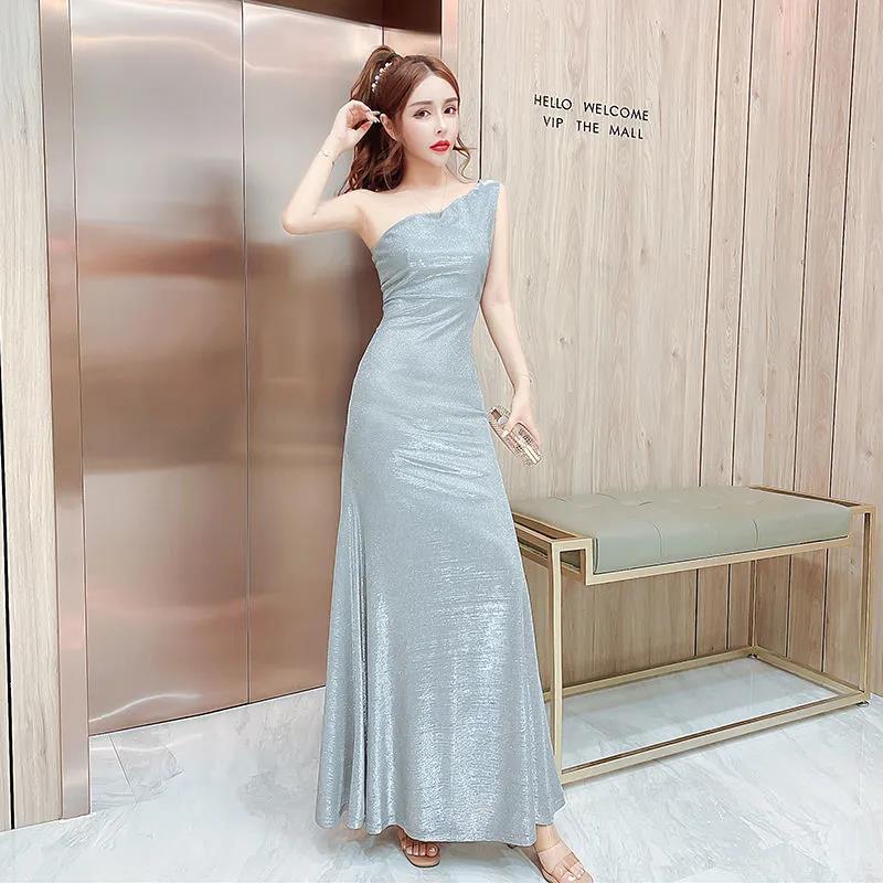 Serene Hill Silver Nude Luxury Mermaid Beading Evening Dresses Gowns Puffy Sleeves Elegant for Women Party