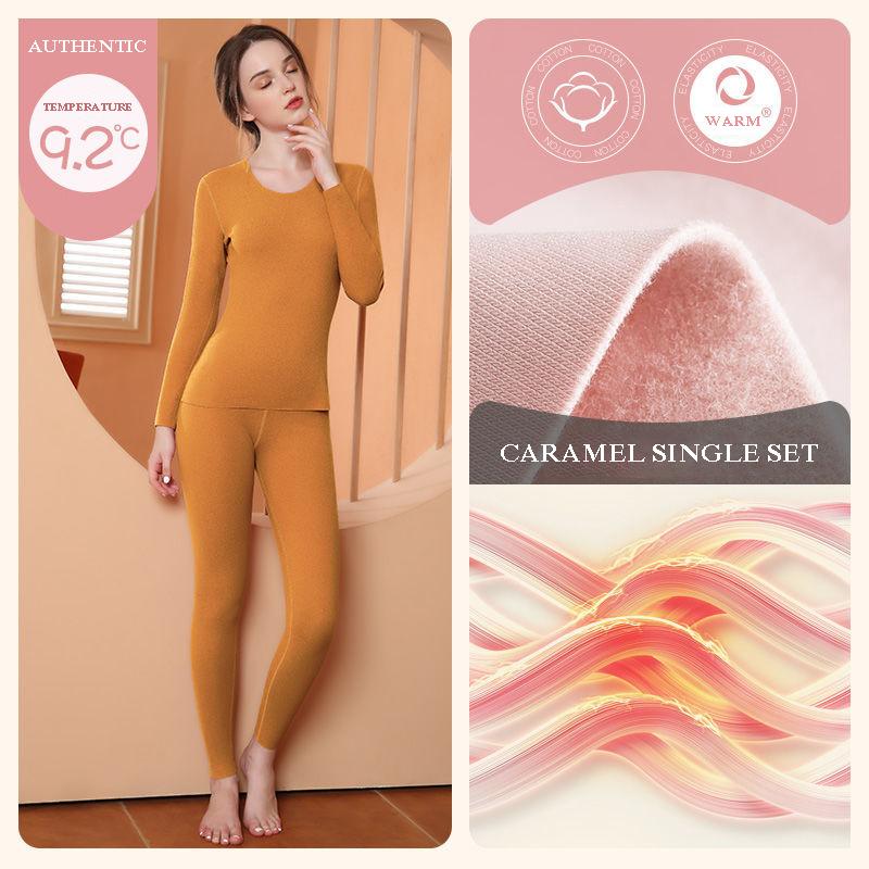 Silk Thermal Clothing Women's Constant Temperature Self-heating Underwear Plus Velvet Thickening Inner Wear Autumn Clothes Long Trousers Suit