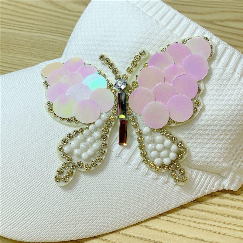 Rhinestone Empty Top Hat Women's Lipstick Topless Peaked Cap Spring Summer Sun Hat Cute Sunscreen Protective Hat