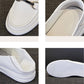 Spring and Autumn Loafers Women's Leather Soft Leather White Shoes Soft Sole Large Size Women's Shoes