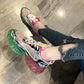Summer Women Sneakers Fashion Comfortable Casual Dad Shoes Sequins Girl Graffiti Breathable Platform Shoes Woman Sandals