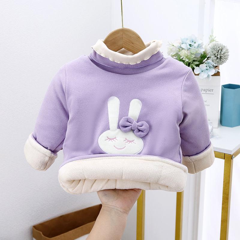 Children's Velvet Padded Winter Quilted Cotton Clothing Turtleneck Pullover Quilted Jacket Warm Sweater