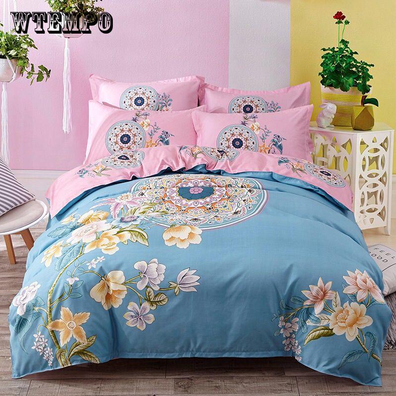 Brand Duvet Cover Fashion 3D Bedding Sets 3pcs Lotus Couple Comforter Cover+pillowcase