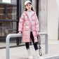 White Duck Down Children's Down Jacket In The Long Section of The Big Boy Western Style Bright Face Boys and Girls Trend Printing Cotton Jackets