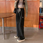 Drawstring Sports Pants Women's Spring and Summer High Waist Straight Loose Drape Pants Casual Lazy Wind Wide Leg Pants