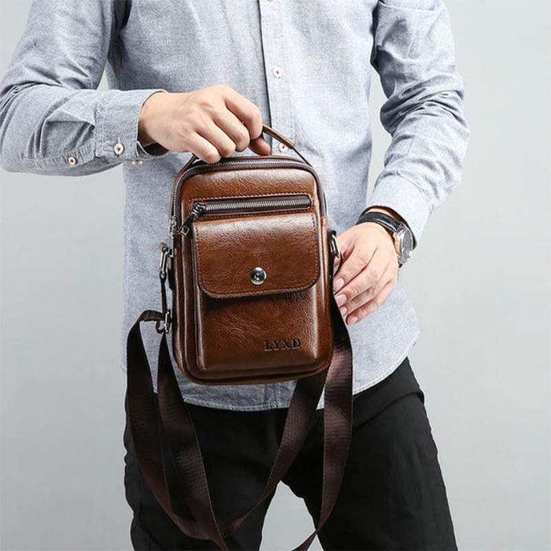 Leather Texture Men's Shoulder Bag Business Handbag Conference Bag Briefcase Backpack Messenger Bag