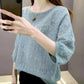 Spring and Summer Women's Round Neck Fashion Loose Knitted Bottoming Shirt Top Thin Hollow Short-sleeved T-shirt
