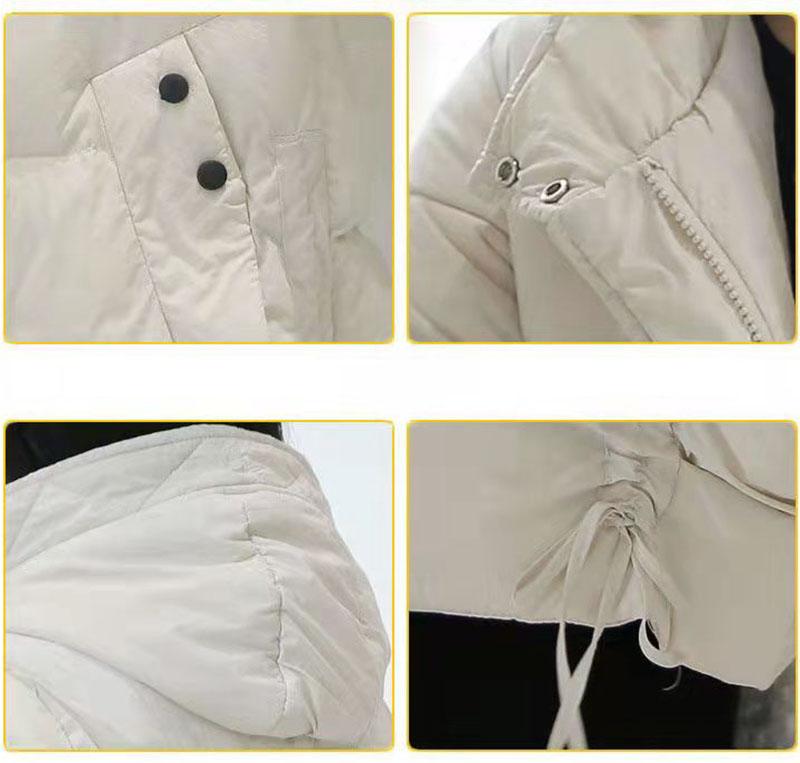 Winter Short Thickened Windproof Cold Warmth Loose INS Style Casual Slim Solid Color Ladies Hooded Coat Jacket Padded