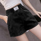 WTEMPO Women Elastic Waist Denim Shorts Loose Wide Leg A-line Thin Office Club Casual Party Dates Vocation