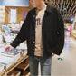 Solid Color Cotton Lapel Work Jacket Men's Loose Korean Style Trend All Match Casual Cardigan Jacket Sweatshirt
