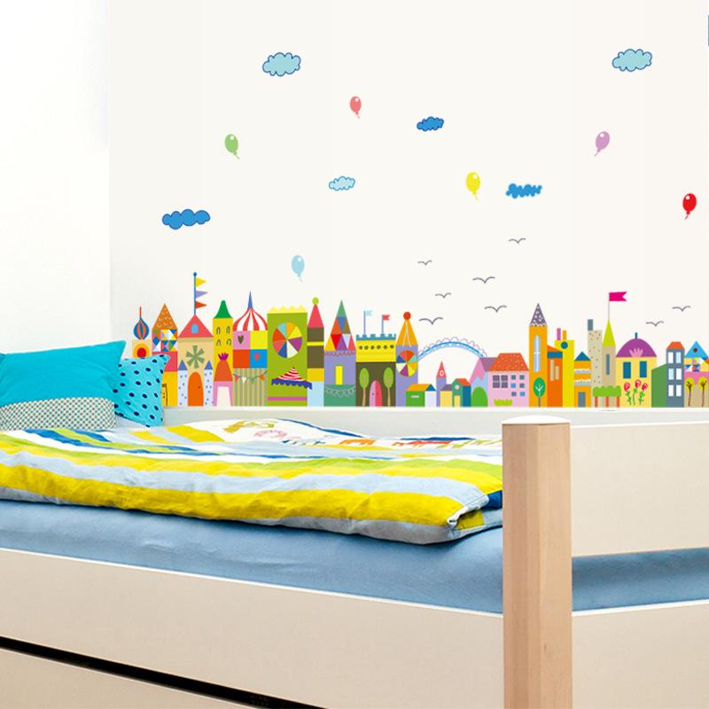 Color Cabin Three Generations Removable Children's Room Bedroom Decorating Wall Stickers