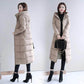 Women's Down Cotton Jacket Winter Long Section Over The Knee Thick Slim Slimming Coat Women