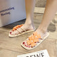 Slippers Women's Summer Outdoor Fashion Flat Bottom Flower One Word Sandals