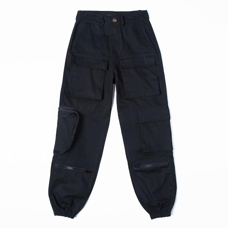Baggy Womens Cargo Pants, Goth Trousers, Combat Pants, Gothic Clothing, Hip Hop High Waist Pocket Hip Hop Pants