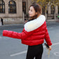 Winter Down Jacket Short Slim-fit Warm Jacket White Fur Collar Lightweight Women's Down Jacket