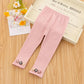 Girls' Leggings Children's Spring and Autumn Thin Flowers Ruffle Korean Cropped Trousers Stretch Pants Baby Outer Wear and Inner Wear