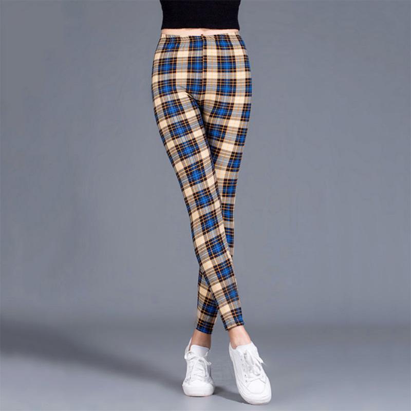 Zebra Plaid Casual Leggings Women's Thin Outer Wear Skinny Pants Stretch Vertical Stripes Street Style Yoga Pants