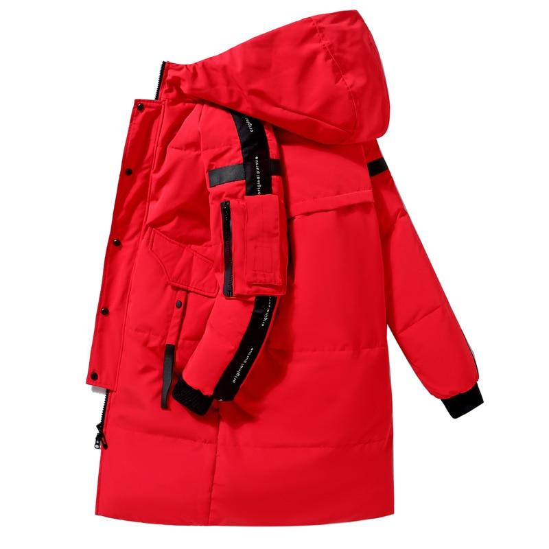 Winter Men's Down Jacket Hooded Fashion Long Down Jacket Men's Windproof and Waterproof Thick Warmth Men's Parka Coat