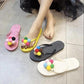Flip-flops Female Slippers Summer Flat-bottomed Students All-match Flowers Outside Wear Seaside Vacation Non-slip Beach Sandals