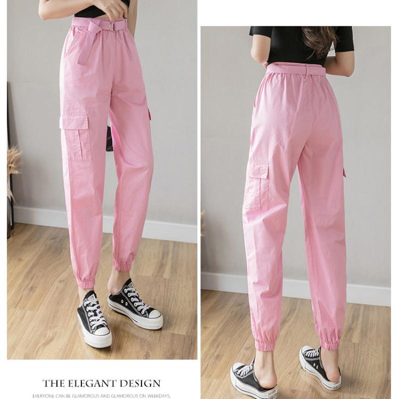 Drawstring Overalls Women's Summer Women's Korean Style Loose Bf Wind Casual Pants High Waist Harem Pants